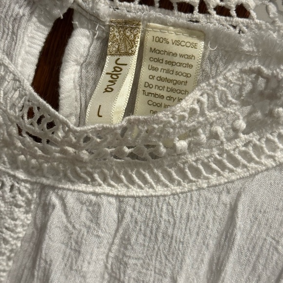 4 for $20: Japna Lace Detail Crinkle Gauze Top - Picture 2 of 4